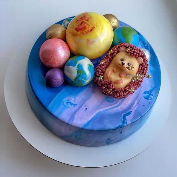 Торт "Ёжик в космосе"