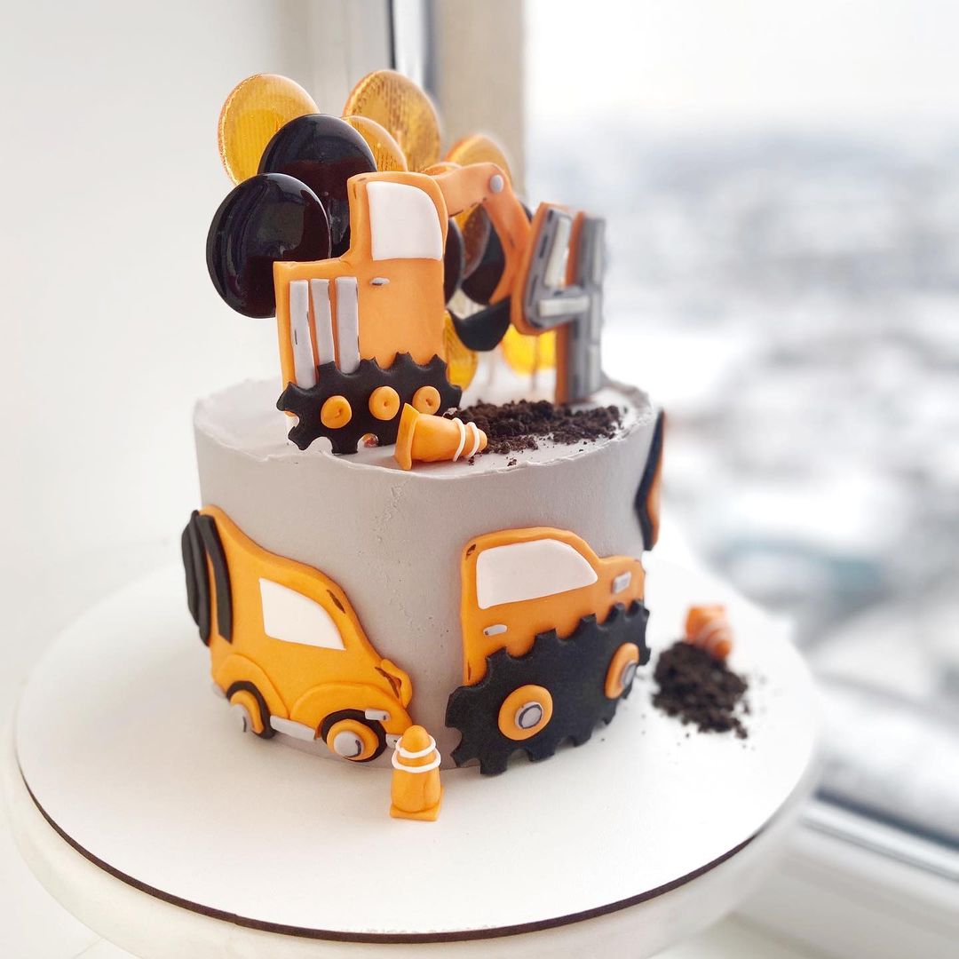 Торт "Оранжевый трактор" | Фото №3