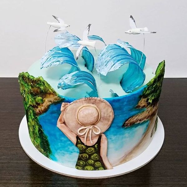 Торт "Морской пейзаж"