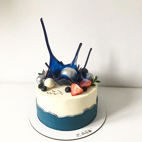 Торт "Синие брызги"
