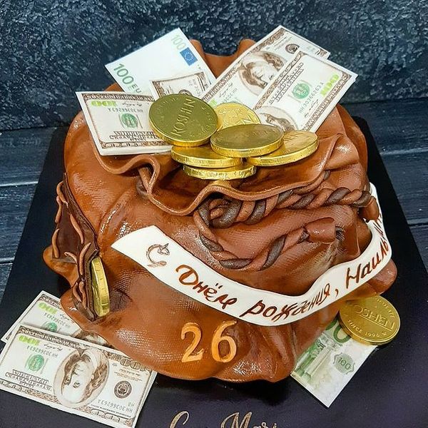 Торт "Мешок денег"