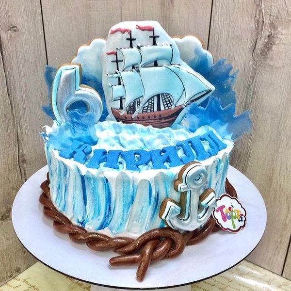 Торт "Корабль на море"