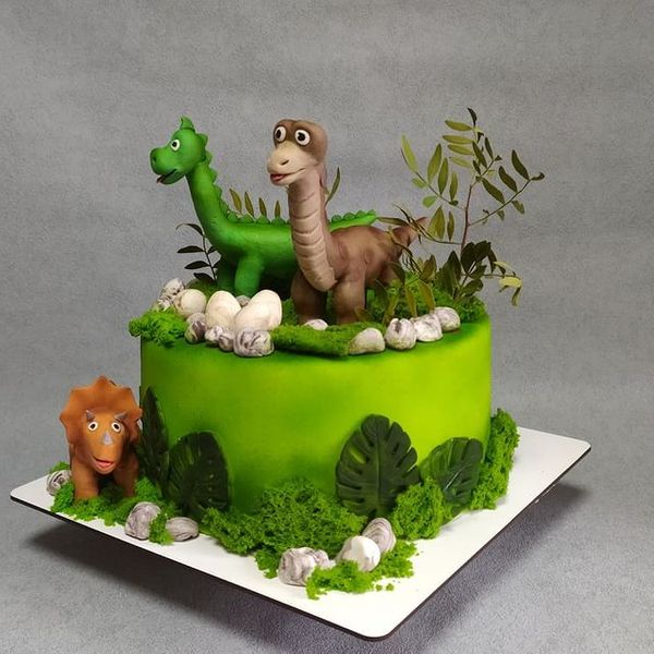 Торт "Два динозавра"